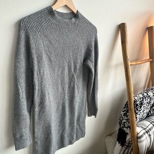 Gray Ribbed Women’s Sweater Dress